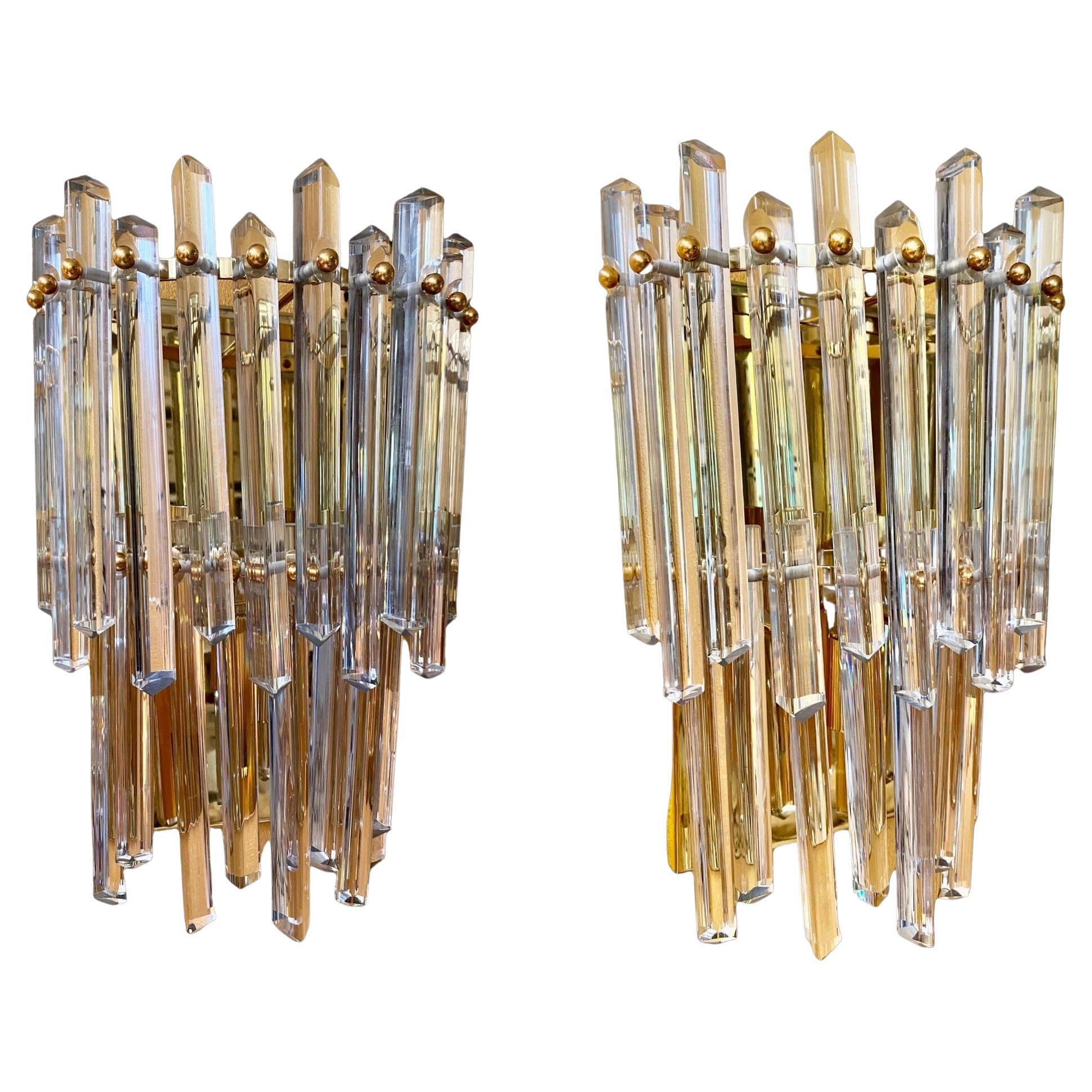 Pair of Venini Murano Glass Wall Light at 1stDibs