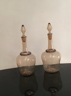 Venini Water and Wine Bottles Murano Glass, 1950, Italy