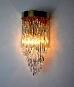 Venini Waterfall Wall Lamp, Murano Glass, Italy, 1960