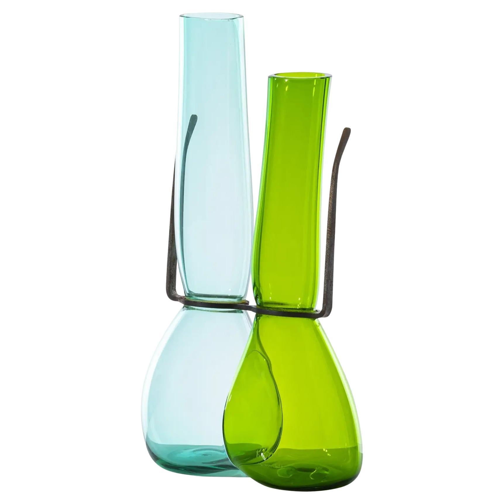 Venini Where Are My Glasses 777.52 Glass Vase, Green design Ron Arad Damiani in vendita