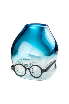 Venini „Where Are My Glasses?“ Glasvase aus Aquamarin und Kristall von Ron Arad