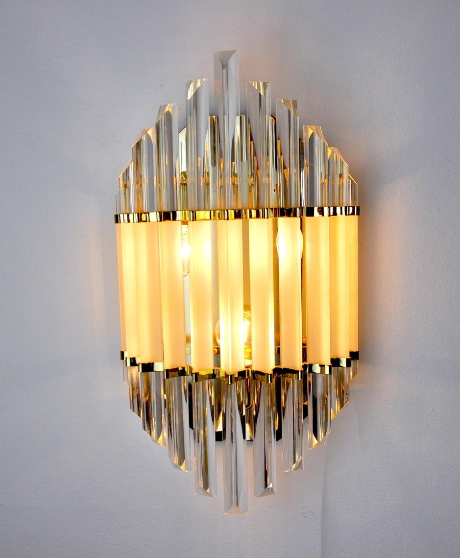 Venini XXL Wall Lamp, Murano, Italy, 1970 In Good Condition For Sale In BARCELONA, ES