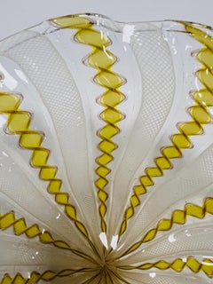 Venini zanfirico and filigrana bowl with venturina circa 1950