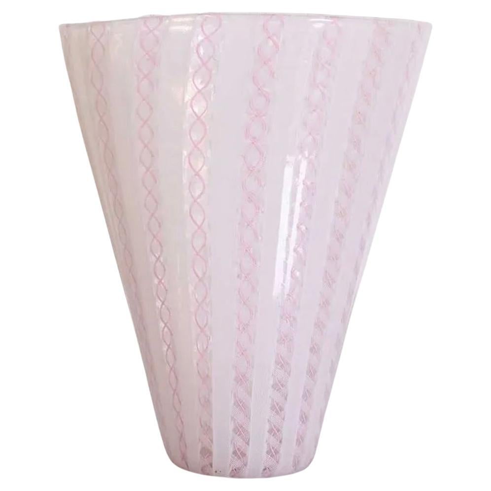 Venini Zanfirico Flared Vase For Sale