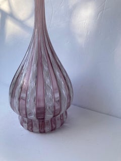 Venini Zanfirico pencil neck Murano Glass vase , signed " Venini Italia"