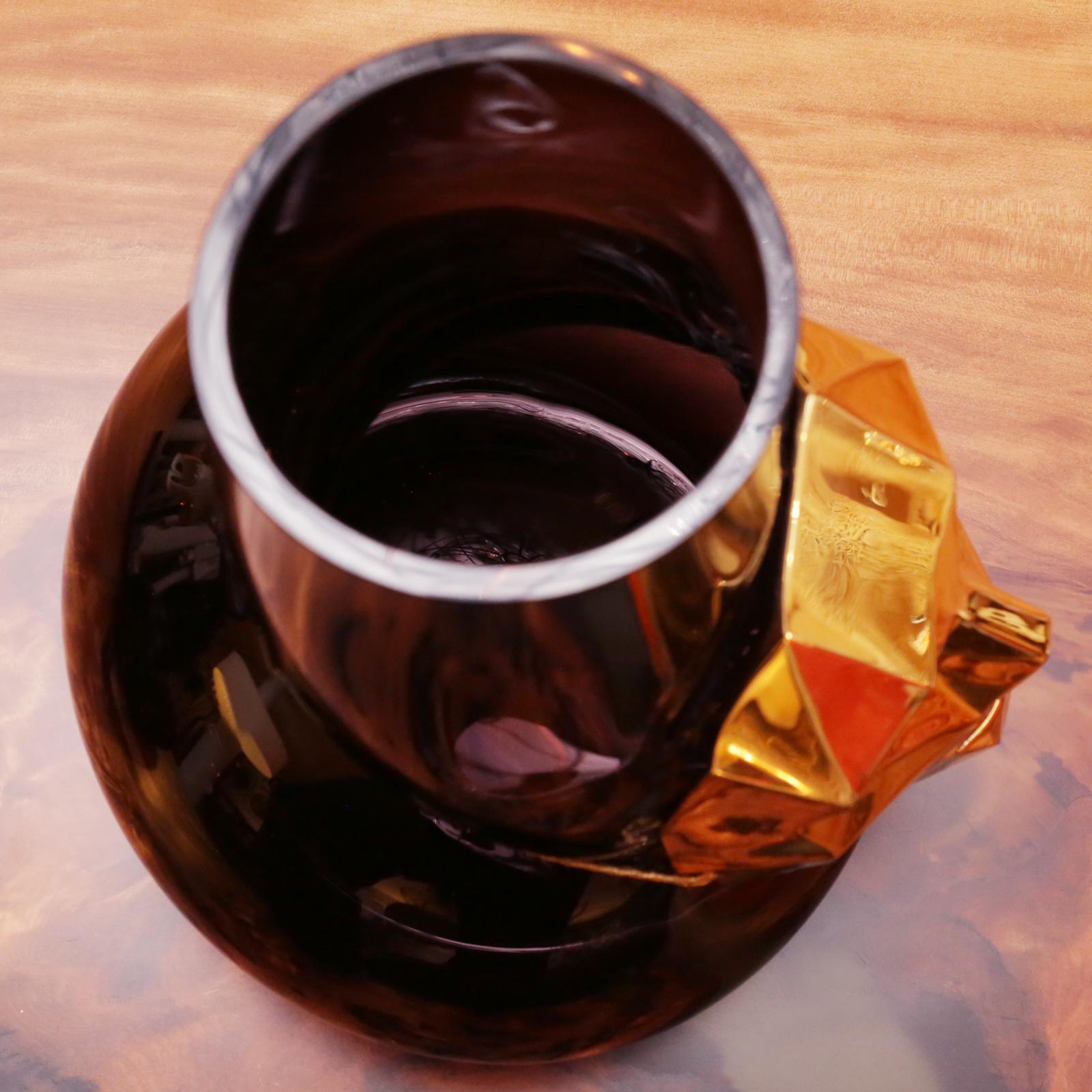 Vase masque Venise avec verre noir et bronze en vente 2