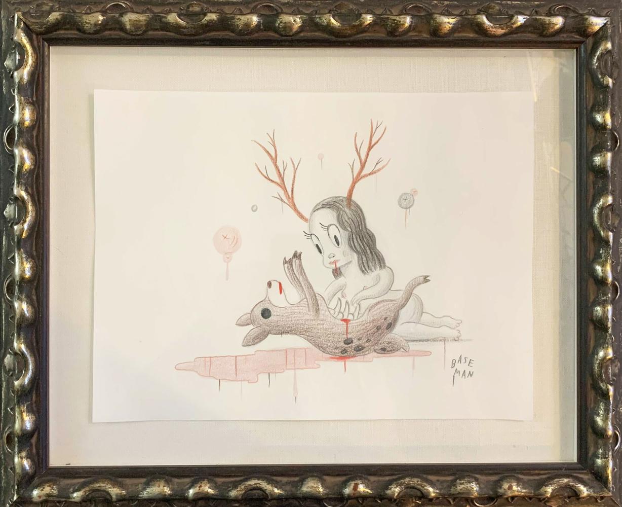 Venison's Feast, Drawing by Gary Baseman, 2006 In Excellent Condition In Barcelona, ES
