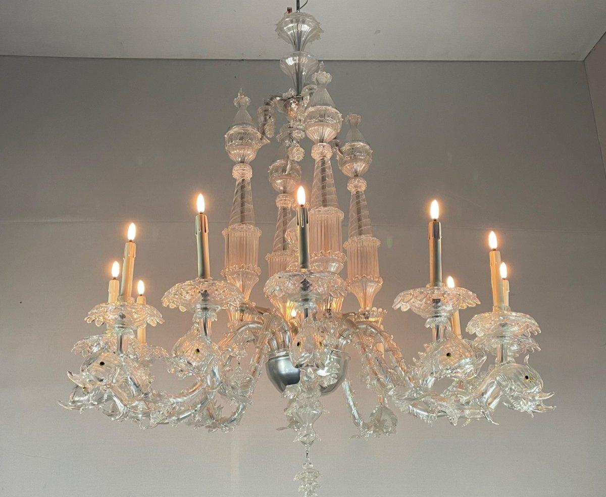 Louis XV Venitian Chandelier In Murano Glass 12 Arms Of Light For Sale