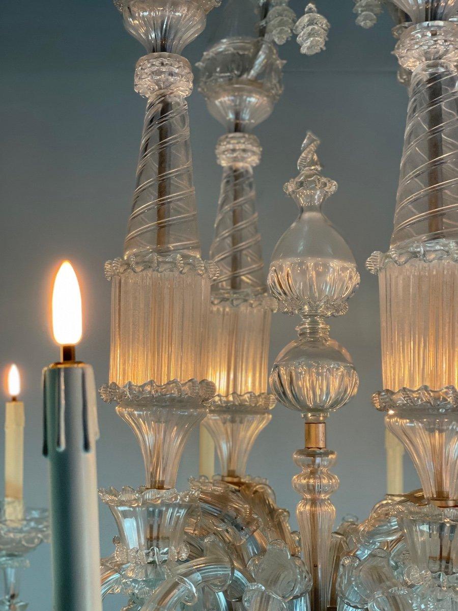 Lustre vénitien en verre de Murano à 12 bras de lumière Excellent état - En vente à Honnelles, WHT