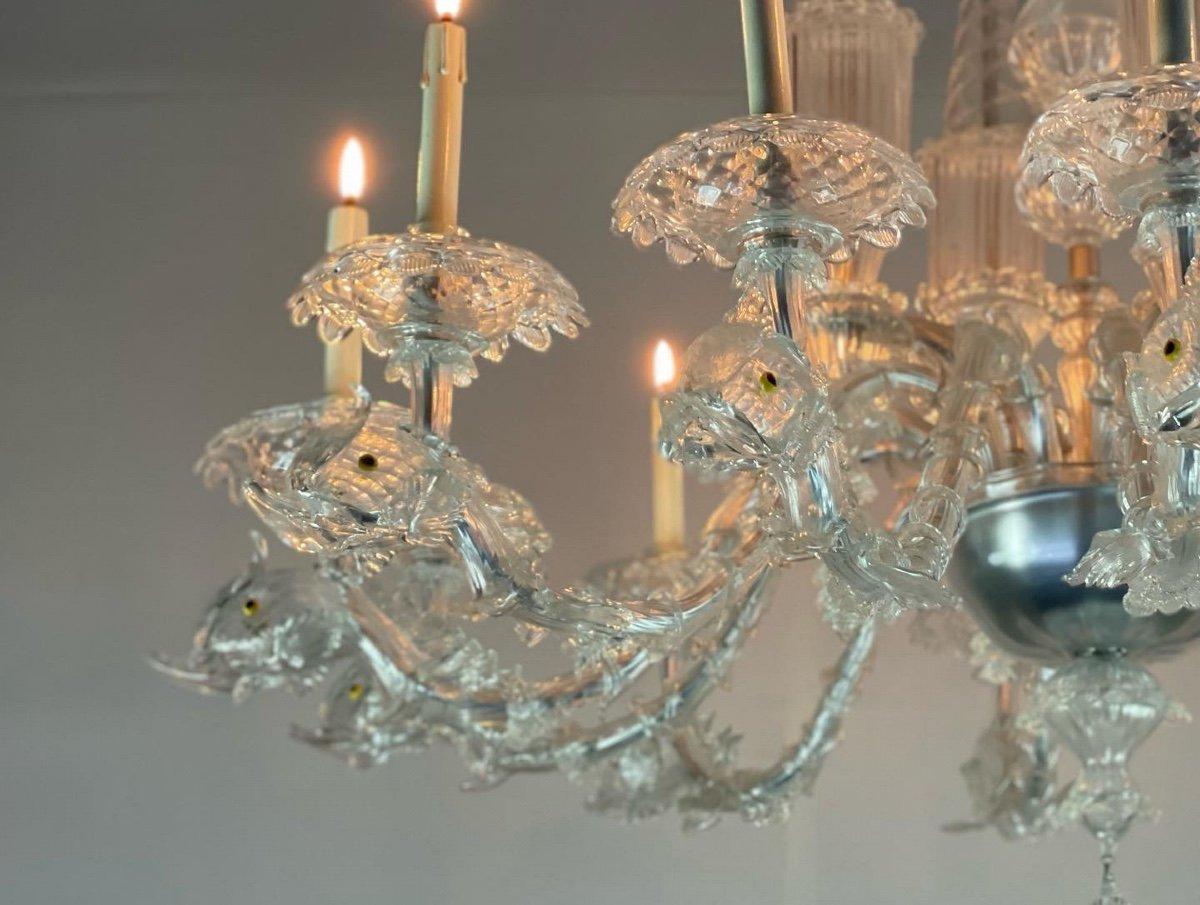 20ième siècle Lustre vénitien en verre de Murano à 12 bras de lumière en vente