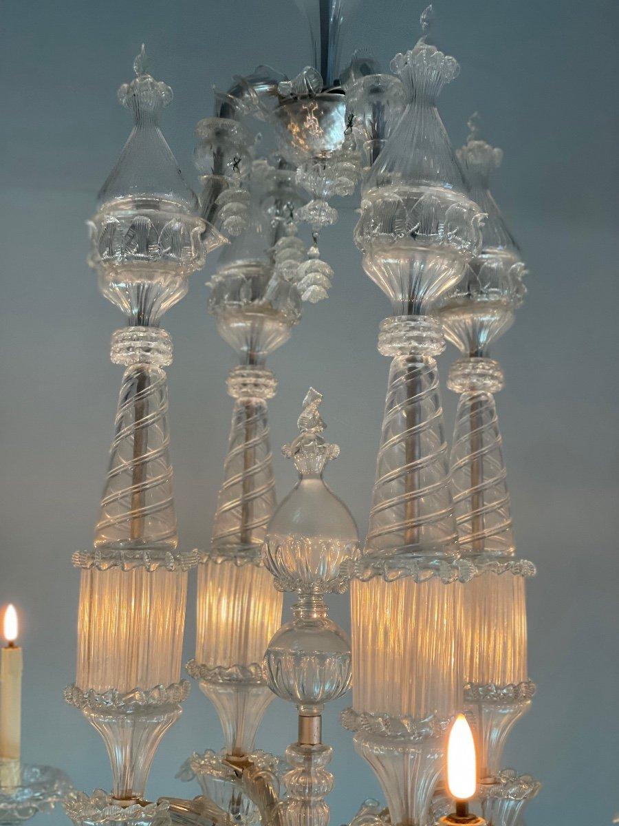 Lustre vénitien en verre de Murano à 12 bras de lumière en vente 2