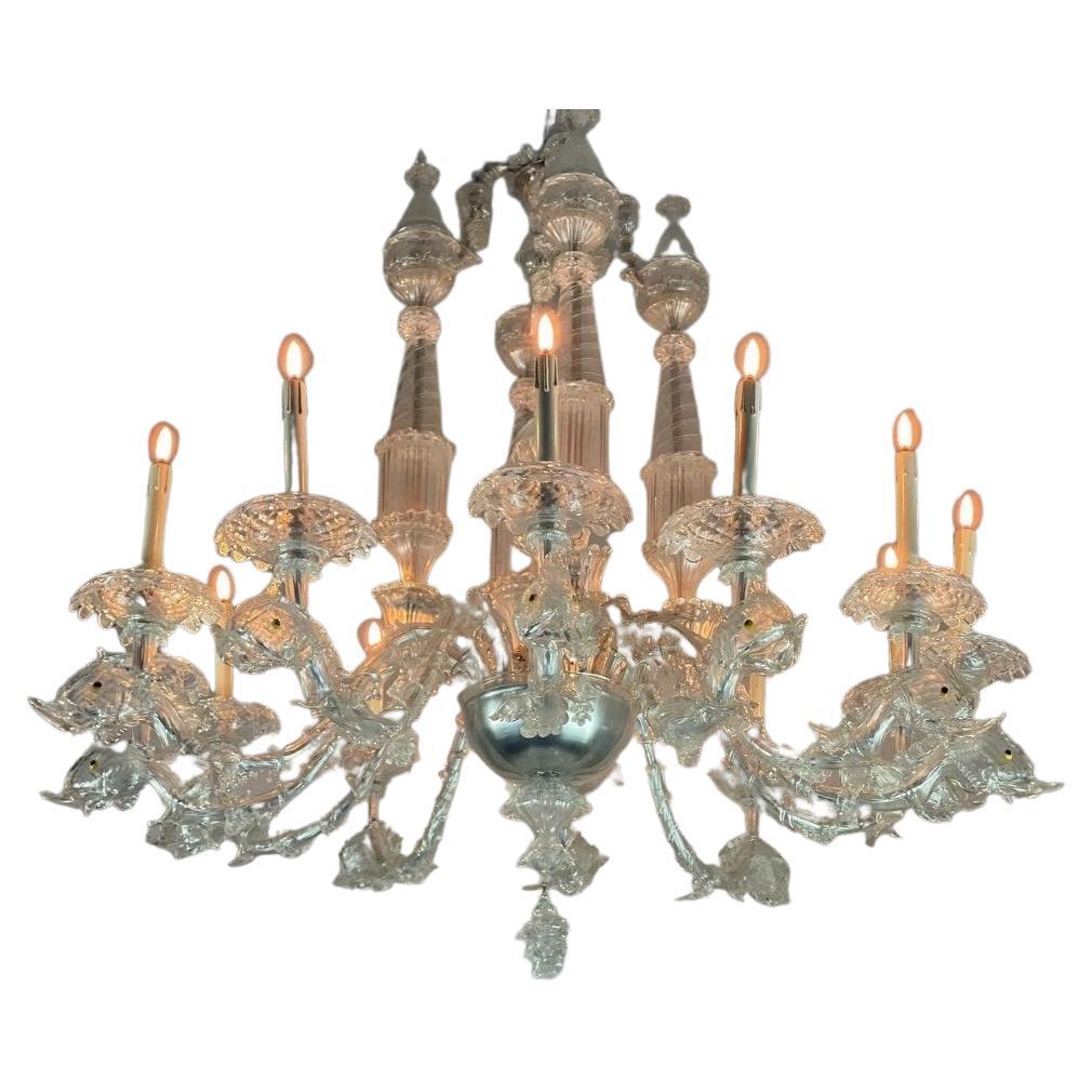 Venitian Chandelier In Murano Glass 12 Arms Of Light
