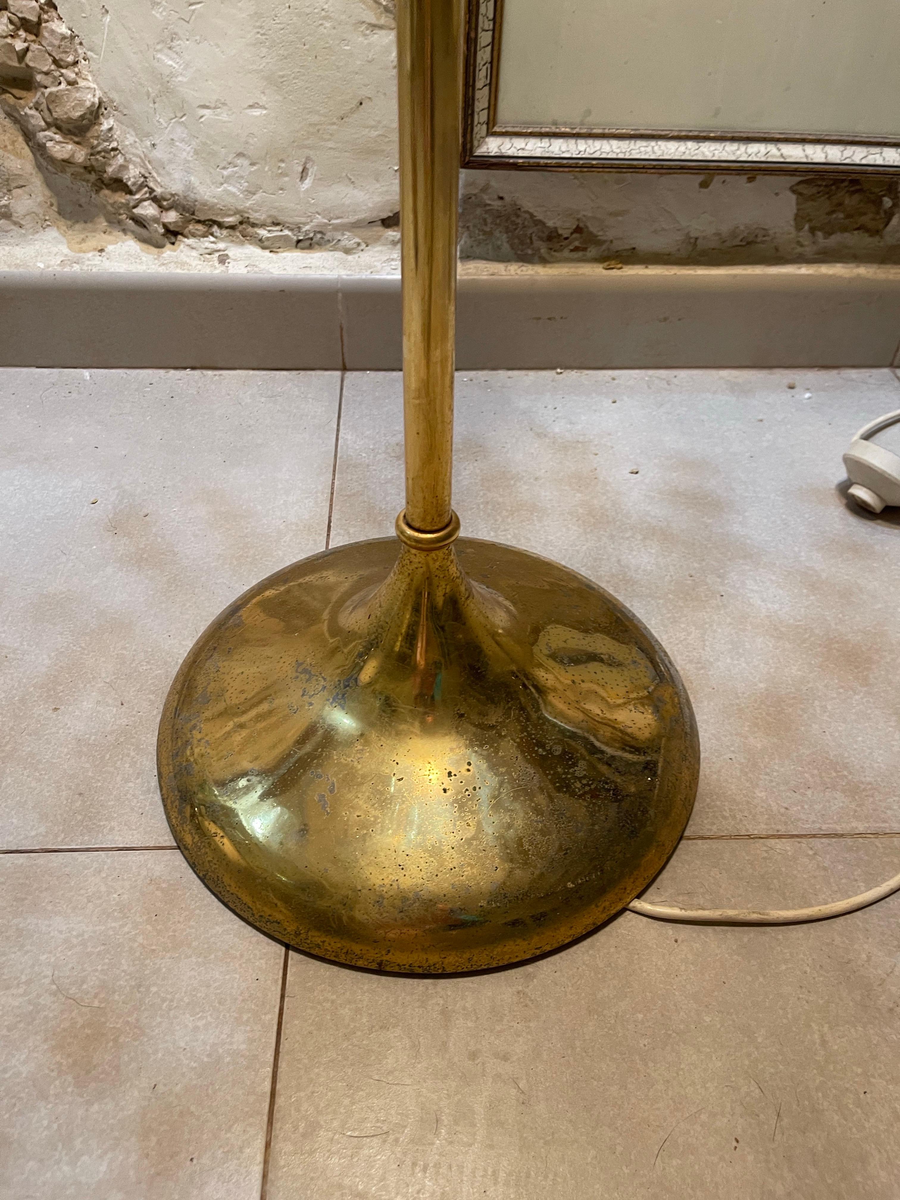Venitian floor Lamp crystal glass with guilt gold structure , Italy 1970s 1