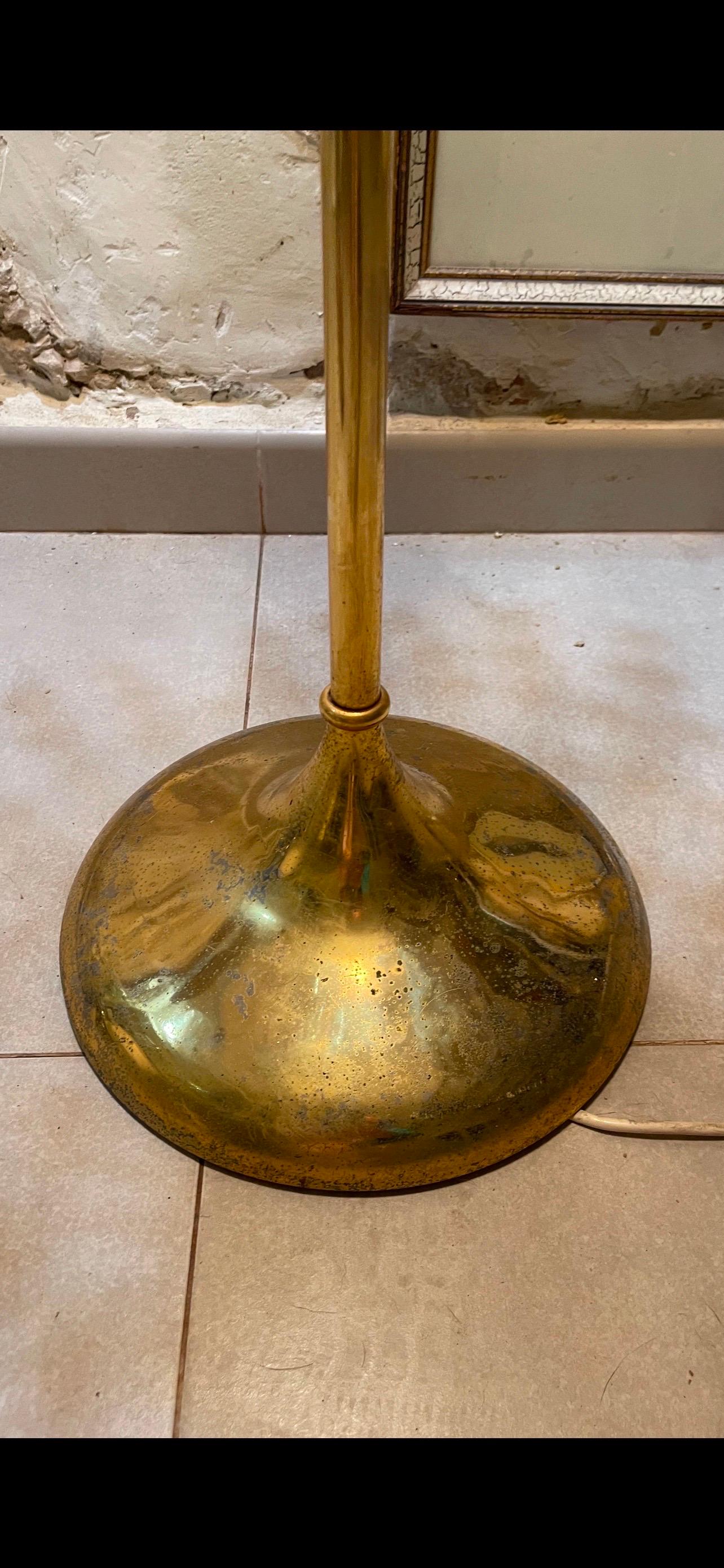 Venitian floor Lamp crystal glass with guilt gold structure , Italy 1970s 2