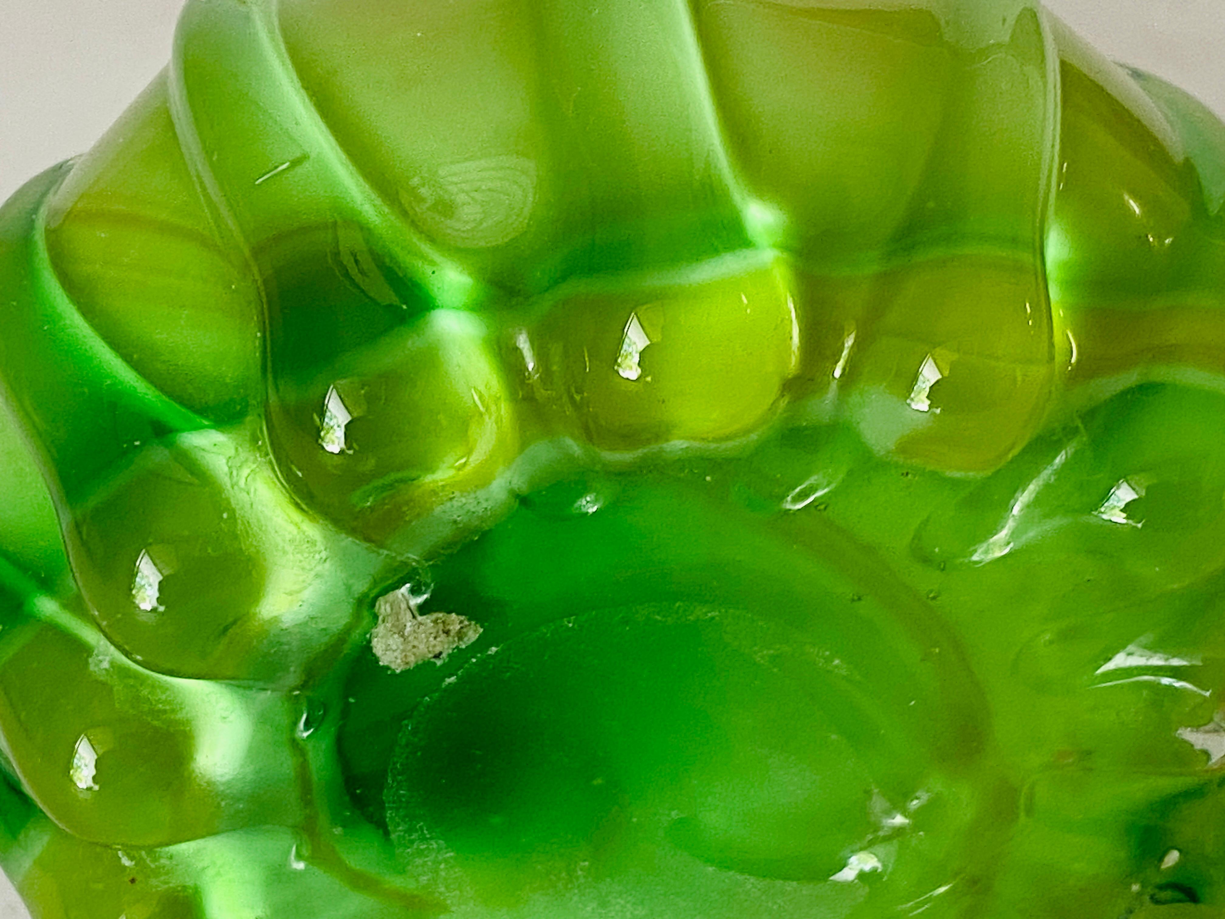 Venitian Vase 1970 Venini Green and Yellow Color Venini Style Italy For Sale 5