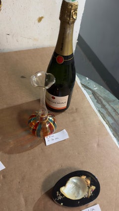 Venitian Vase, Hand Painting Gold 24-Karat, 1960 Venini Italy