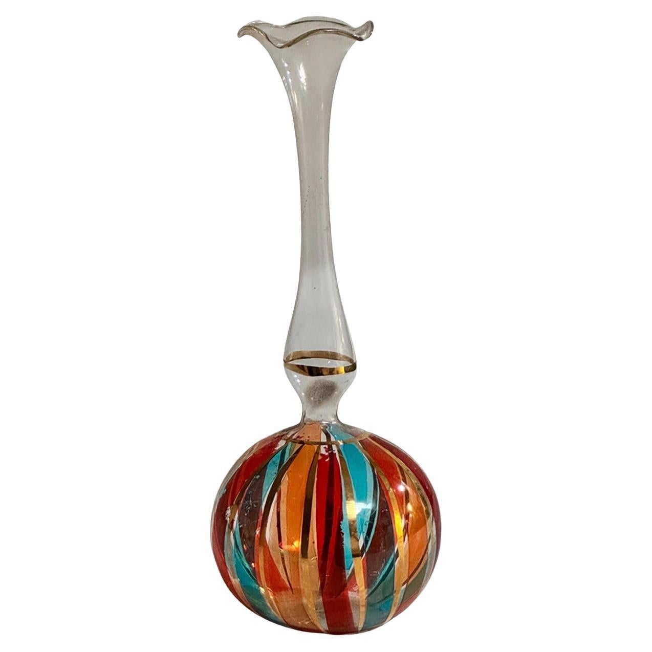 Venitian Vase, Hand Painting Gold 24-Karat, 1960 Venini Italy