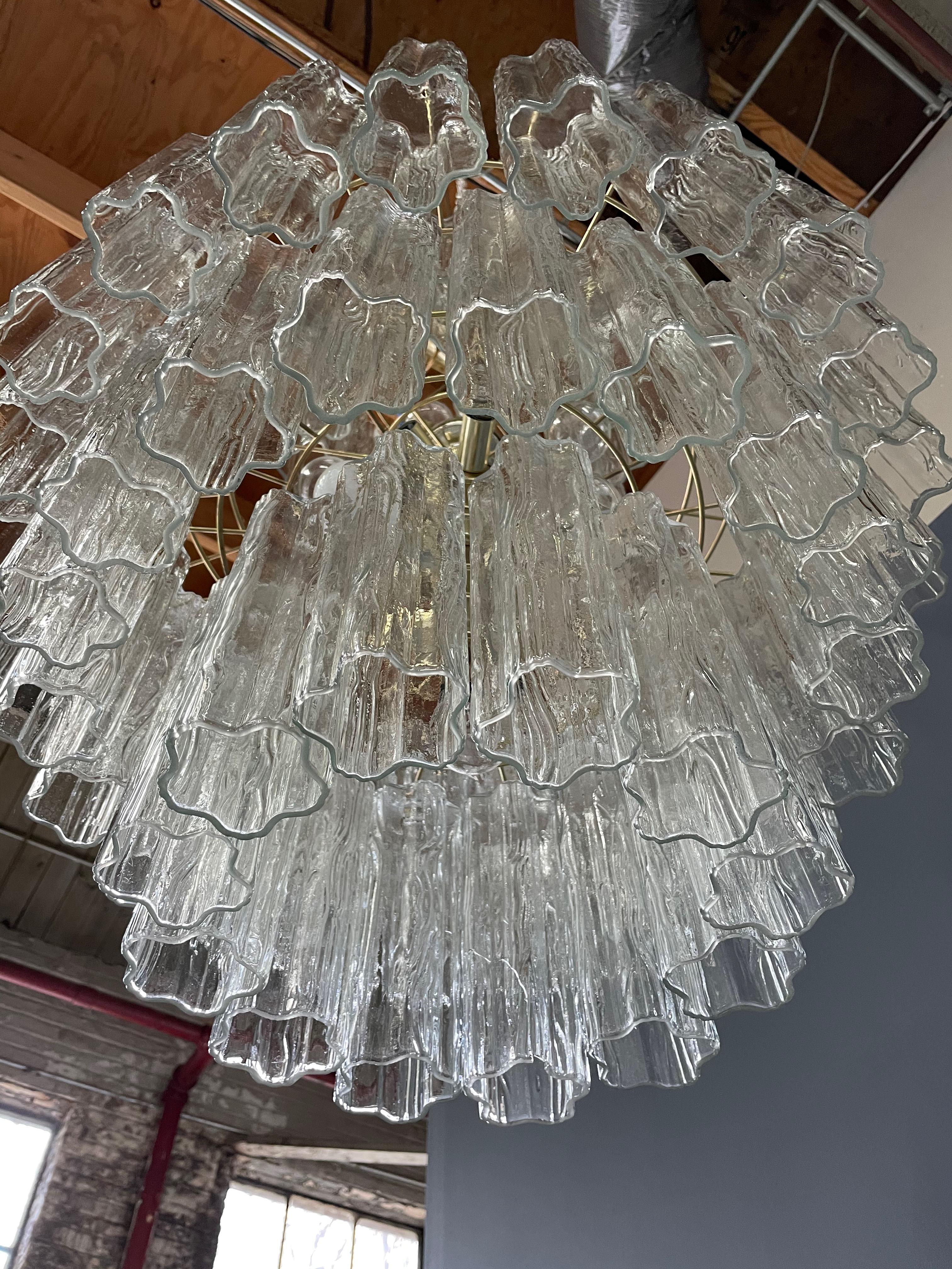 Vennini Tronchi Four Tiered Mid Century Chandelier  In Good Condition In Philadelphia, PA