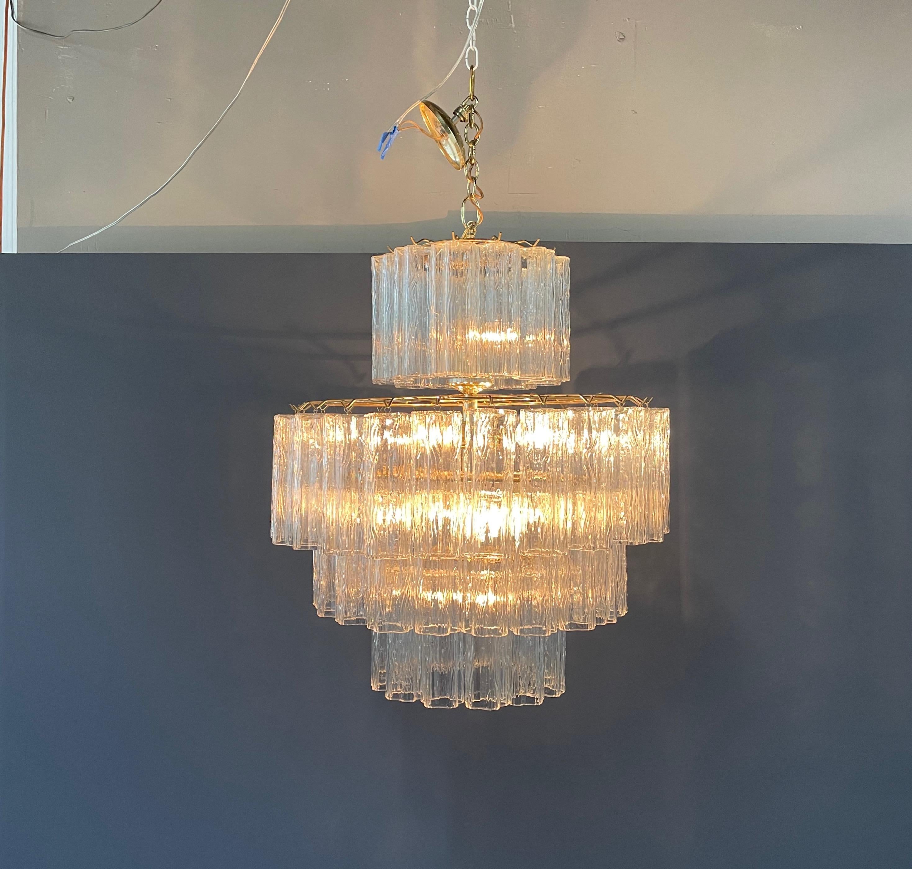 20th Century Vennini Tronchi Four Tiered Mid Century Chandelier 