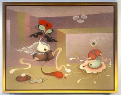 Omaggio a Salvador Dalí, Hans Bellmer – Dipinto surrealista erotico, olio su tela