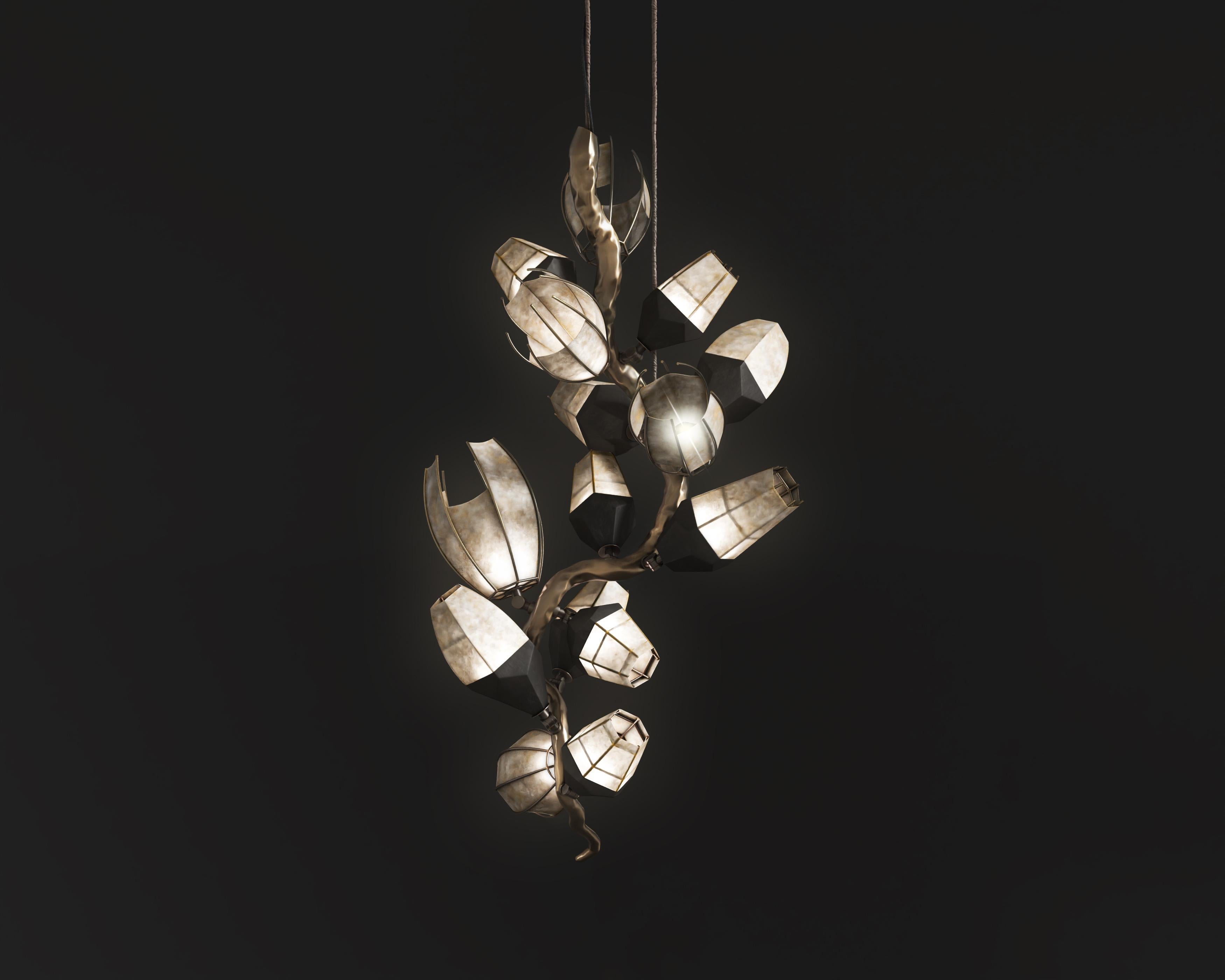 Venomous Vertical Chandelier
The VENOMOUS articular remarkable chandelier is a striking example of the pairing of organic motifs with luxurious design. It is an embodiment of craftsmanship and sophistication. VENOMOUS is chosen for the name of this