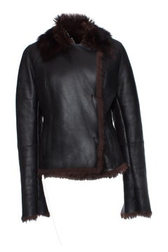 Vent Couvert, Black lamb leather lammy coat.