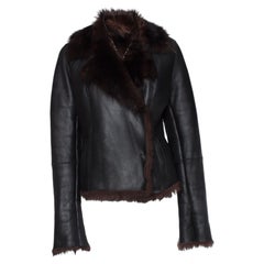 Vent Couvert, Black lamb leather lammy coat.