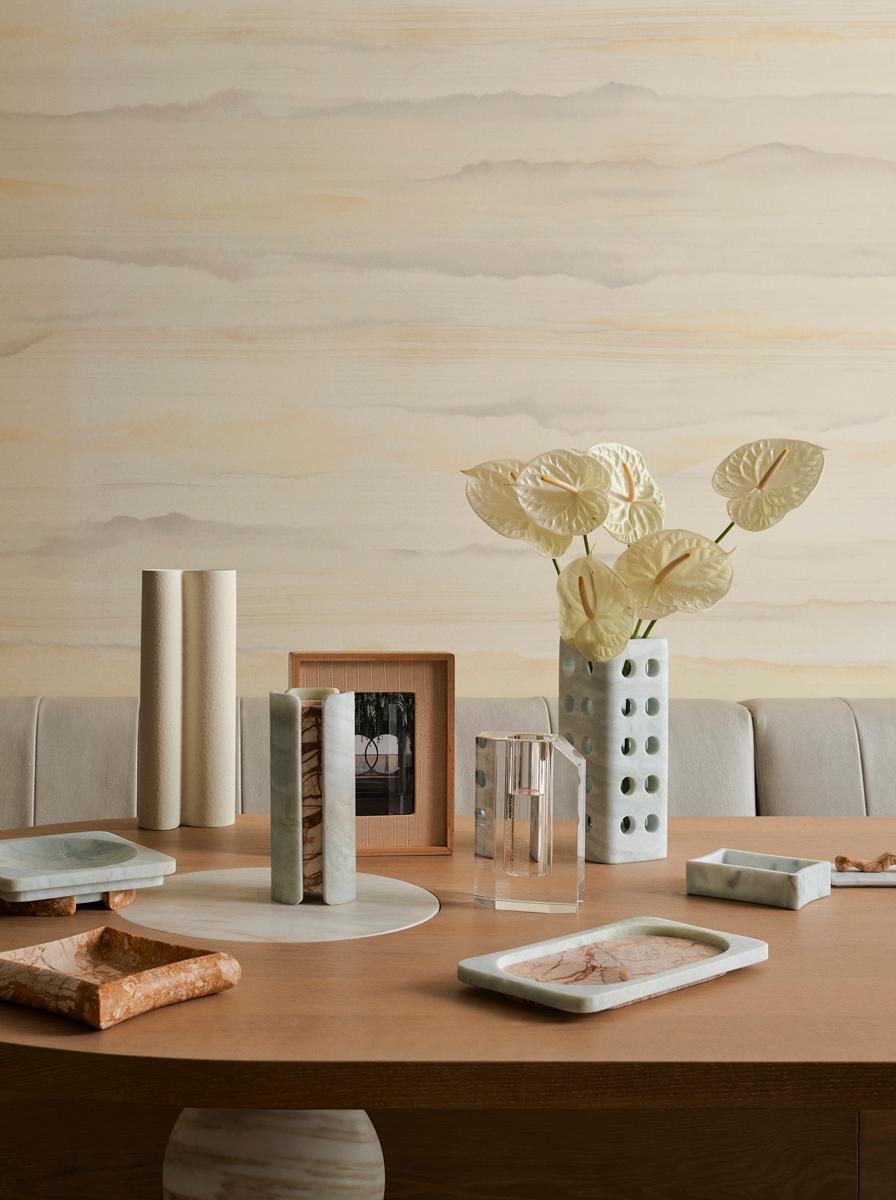 Moderno Vaso Vent Terreno Oro e Onice Blu Di Greg Natale in vendita