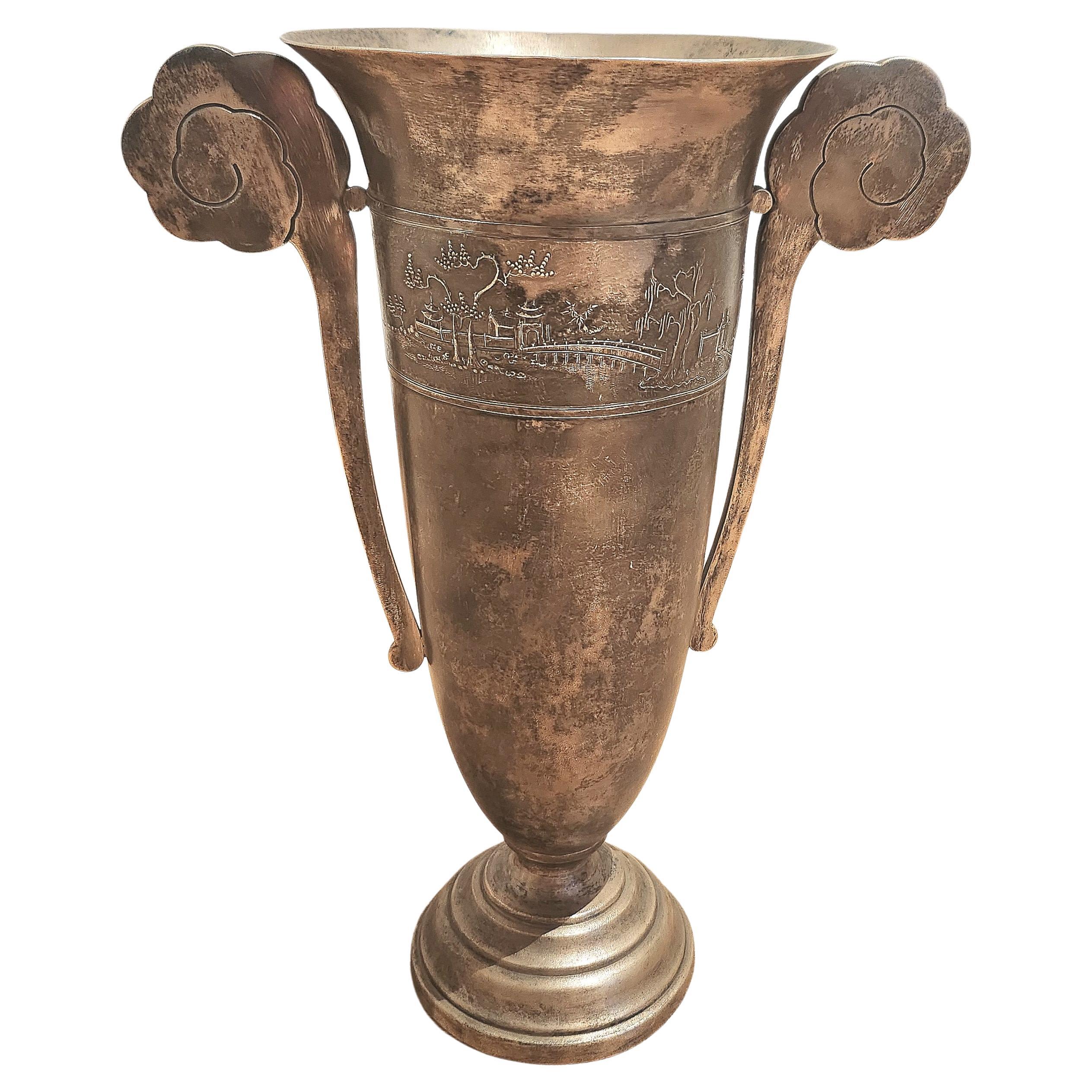 Vintage Vietnamese Silver Vase For Sale