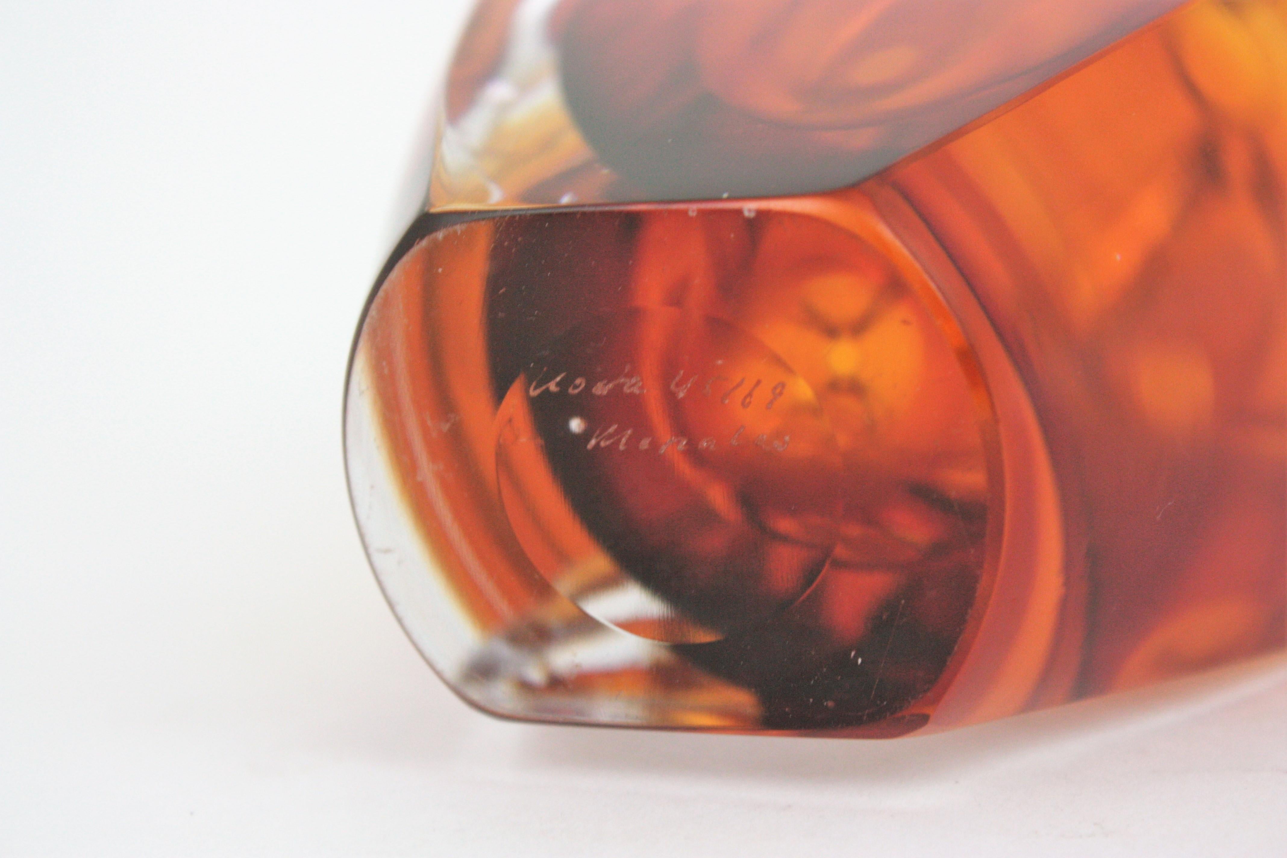 'Ventana' Orange Glass Vase, Mona Morales-Schildt for Kosta For Sale 4