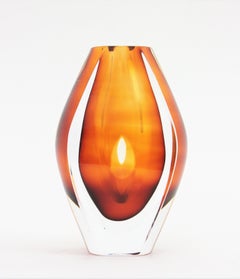'Ventana' Orange Glass Vase, Mona Morales-Schildt for Kosta