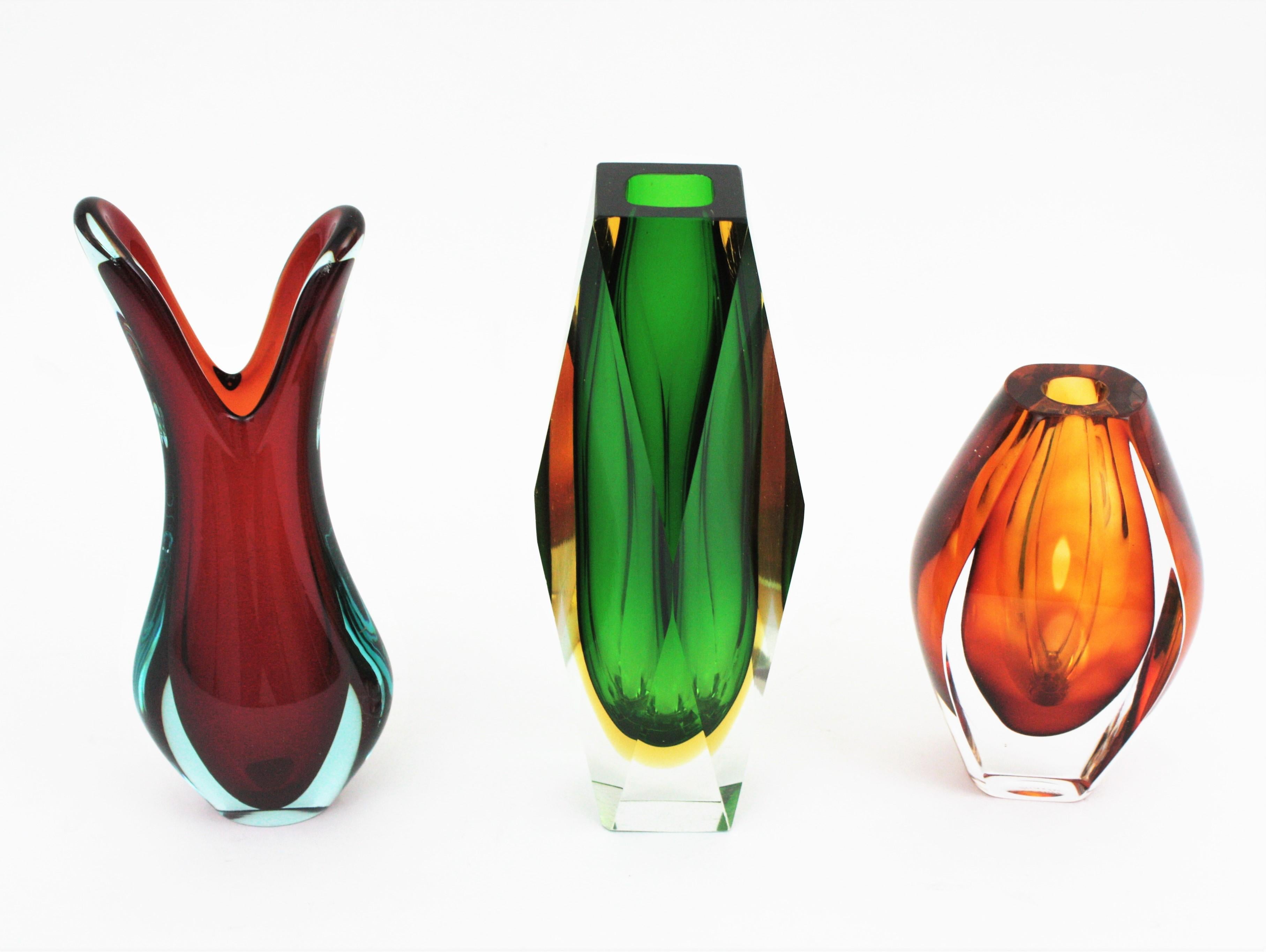 Swedish 'Ventana' Orange Glass Vase by Mona Morales-Schildt for Kosta For Sale