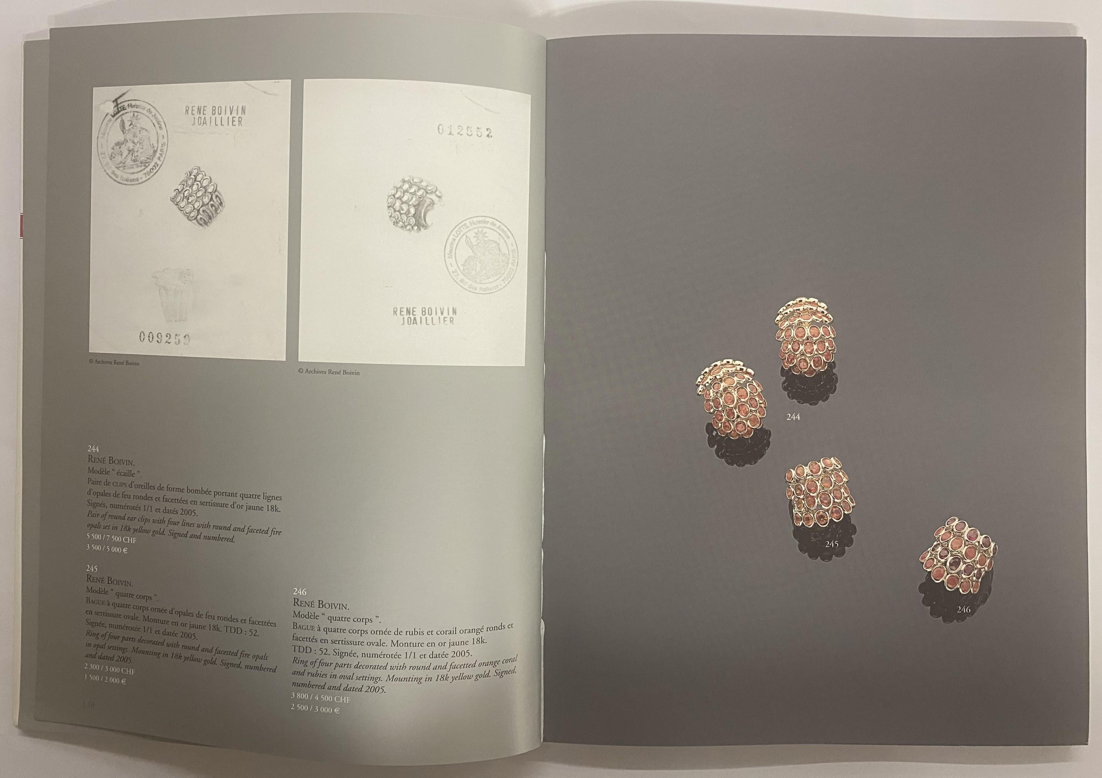 Dating from May 2005, this is a sale catalogue produced by Pierre Berge & Associates. For a unique sale of Rene Boivin jewels - the catalogue in its forward states as follows 