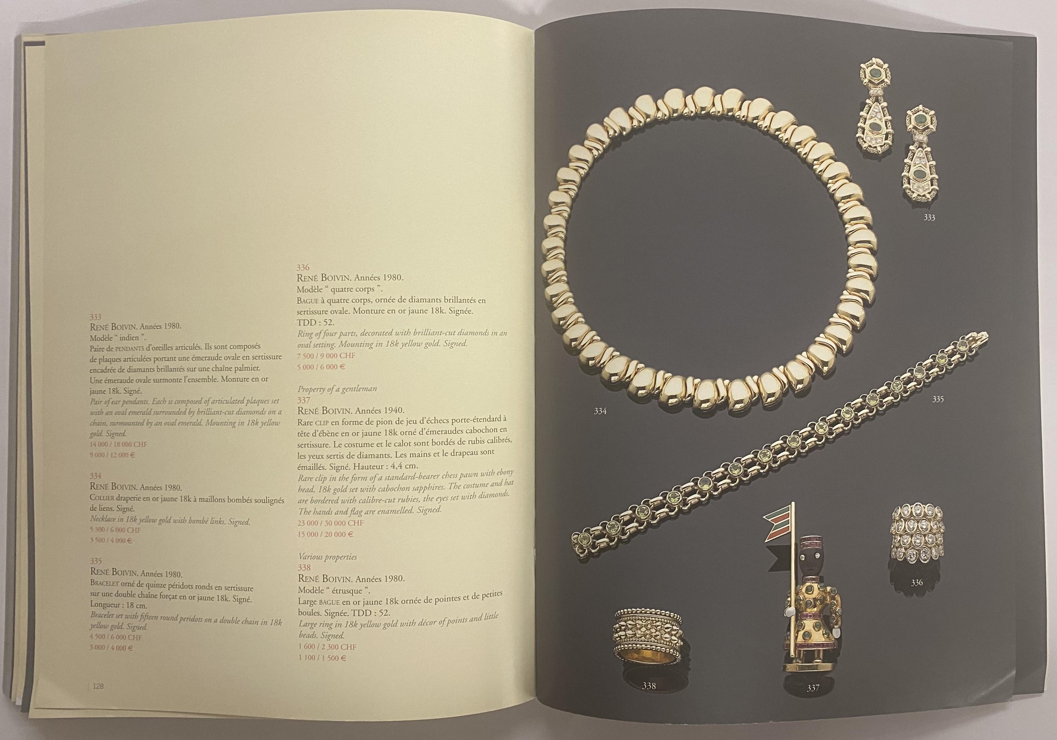 Women's or Men's Vente Bijoux: Creations Rene Boivin (Book) For Sale