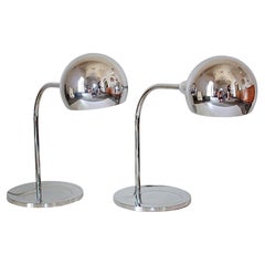 Sergio Asti for Candle Desk Chromed Lamp, Model " Venticinque ", Italy 1960s
