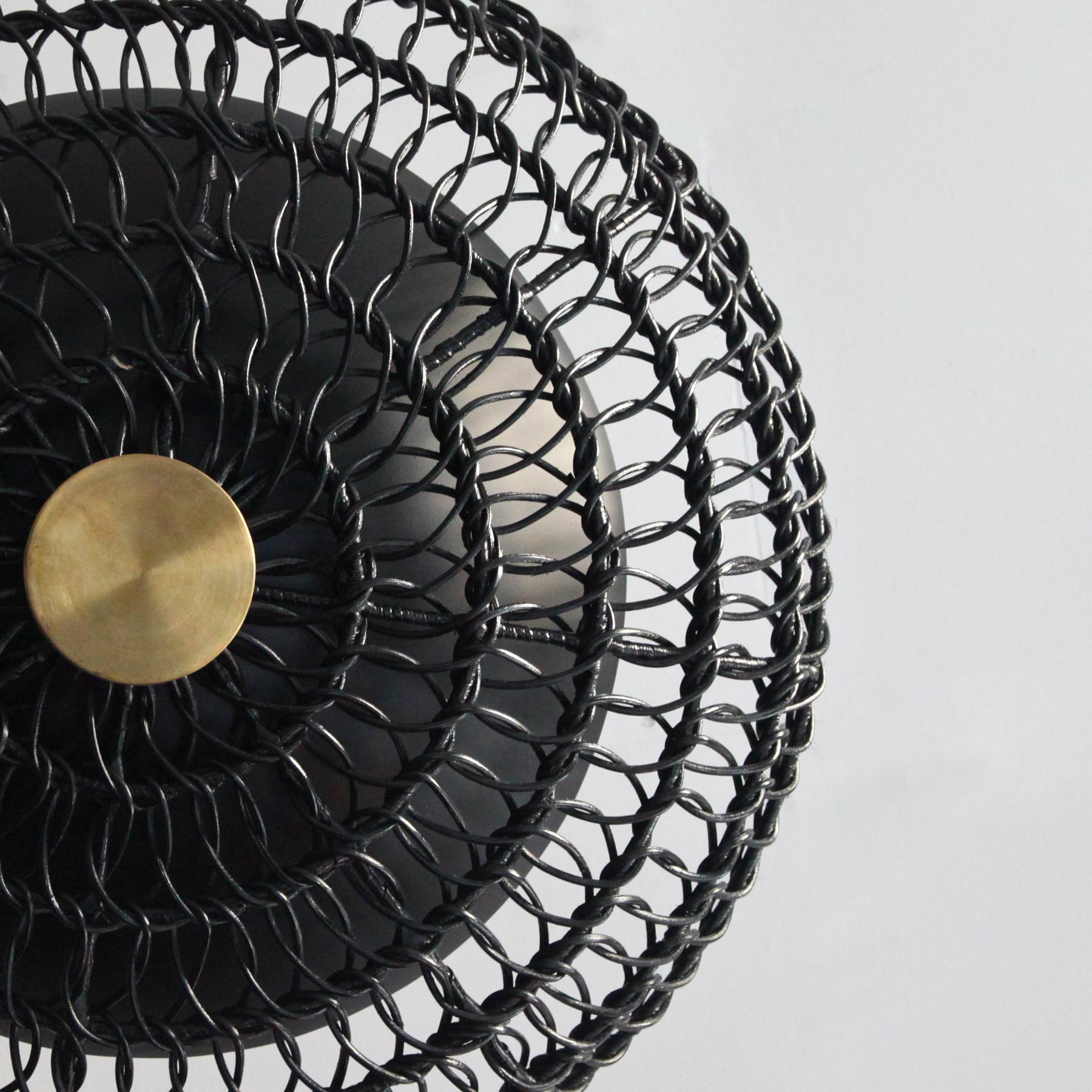 black woven chandelier