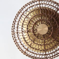 24" Pendant Light in Handwoven Mocha Rattan, Ventila Collection
