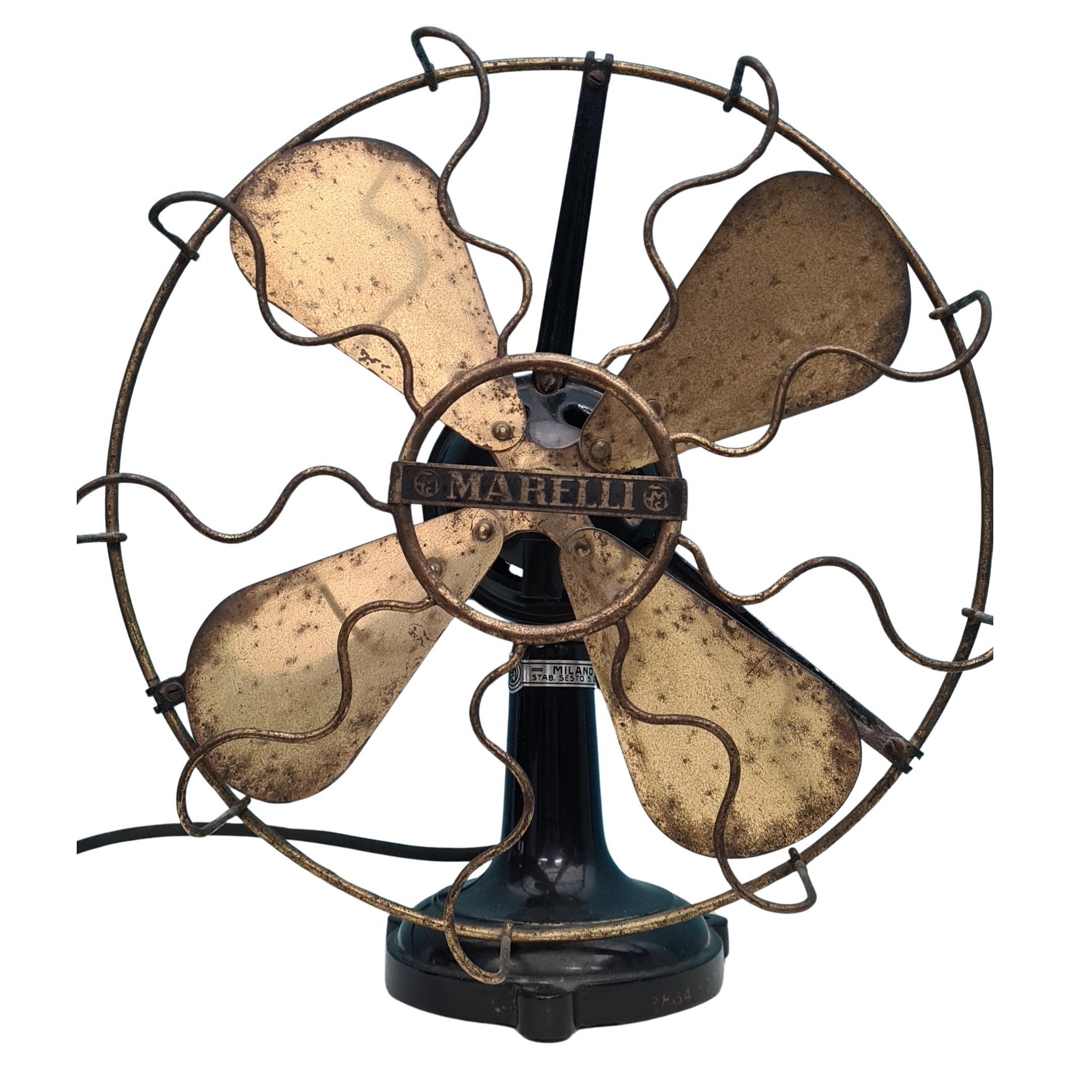 Industrial table fan by Ercole Marelli For Sale