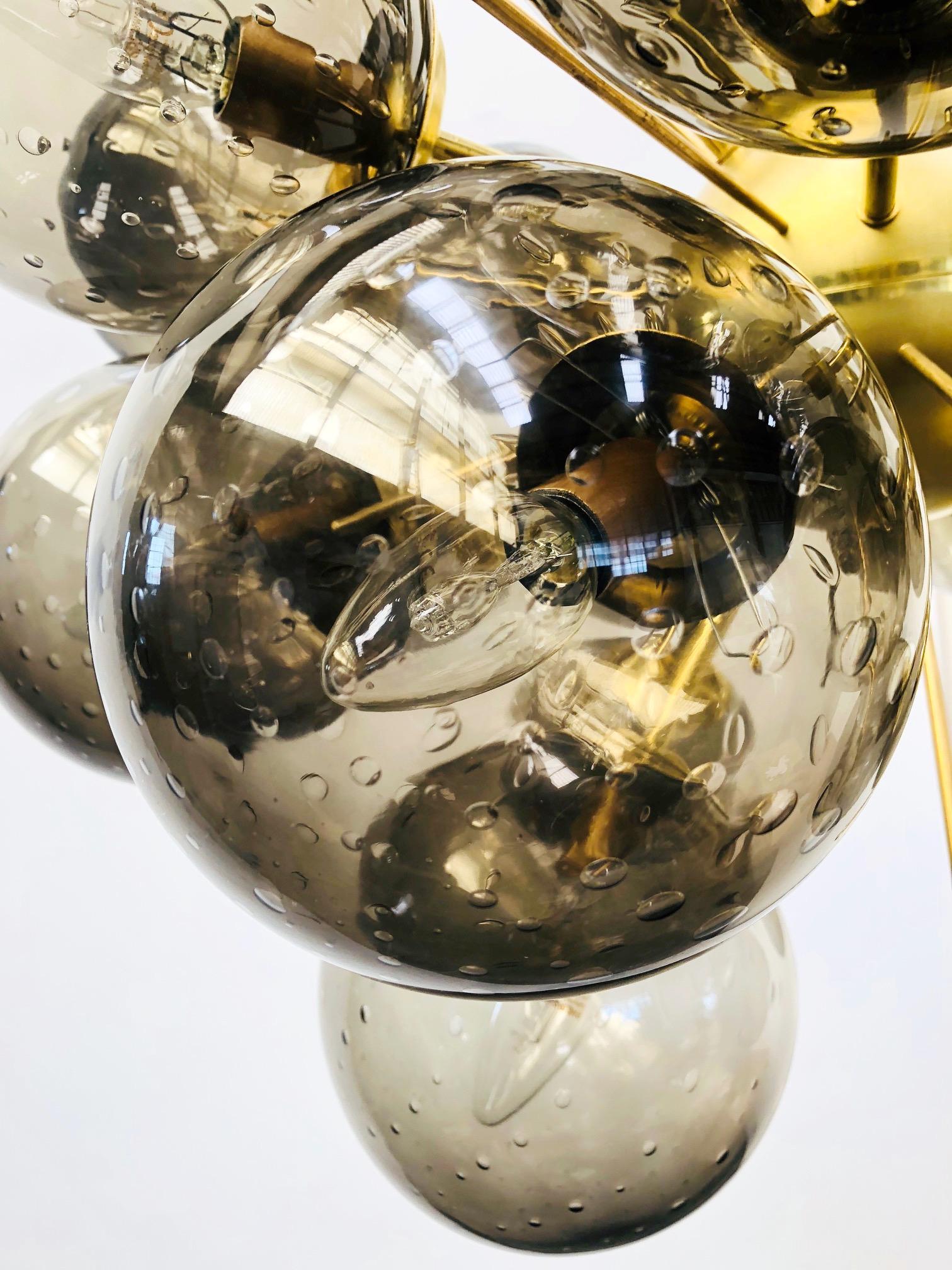Vetro soffiato Lampadario Ventiquattro Sputnik di Fabio Ltd in vendita
