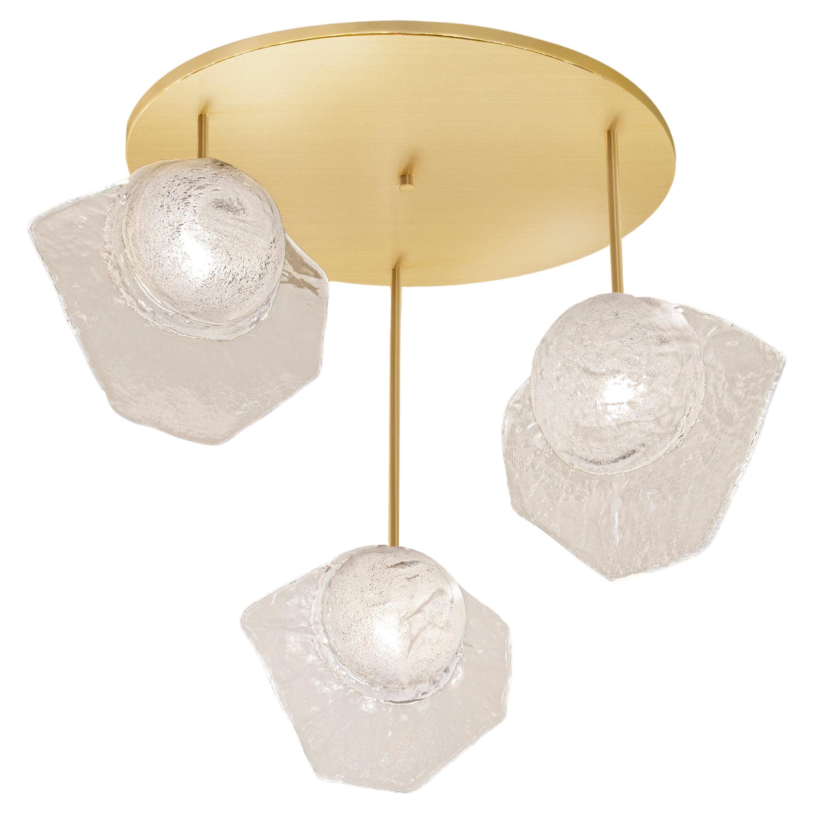 Vento Ceiling Light by Gaspare Asaro-Satin Brass Finish For Sale
