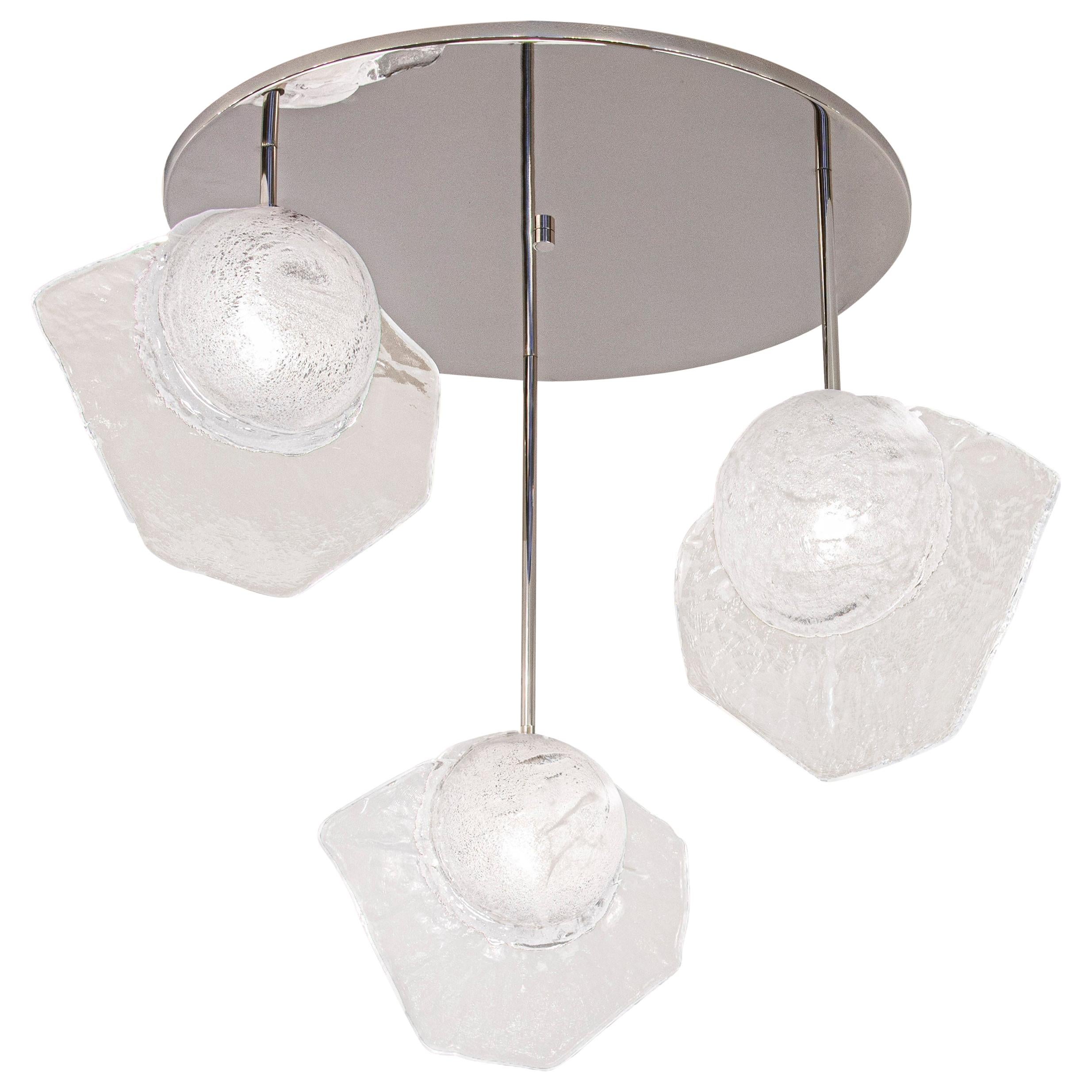 Vento Ceiling Light by Gaspare Asaro-Polished Nickel Finish For Sale