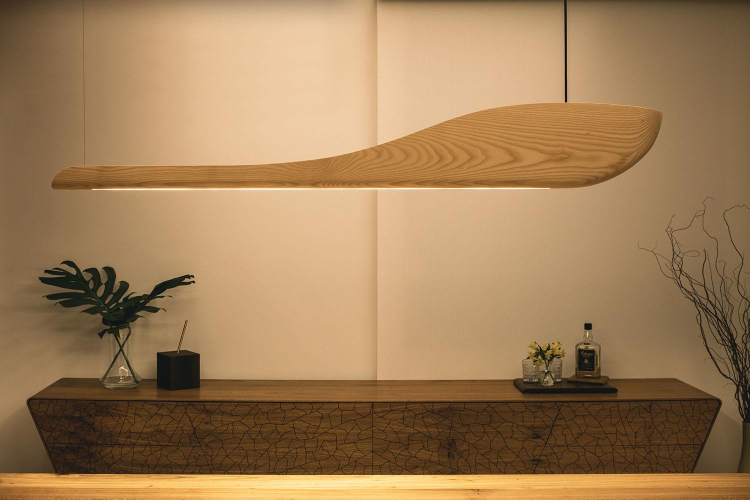 Vento Pendant Light by Marcos Amato in Exotic Solidwood, Ash, Limited Edition In New Condition For Sale In Atibaia, Sao Paulo