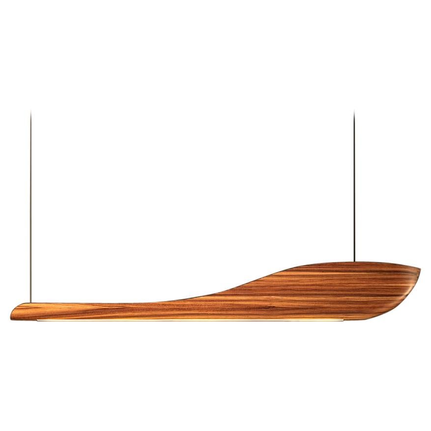 Vento Pendant Light by Marcos Amato, Exotic Solidwood, Zebrawood, Limited Edition For Sale