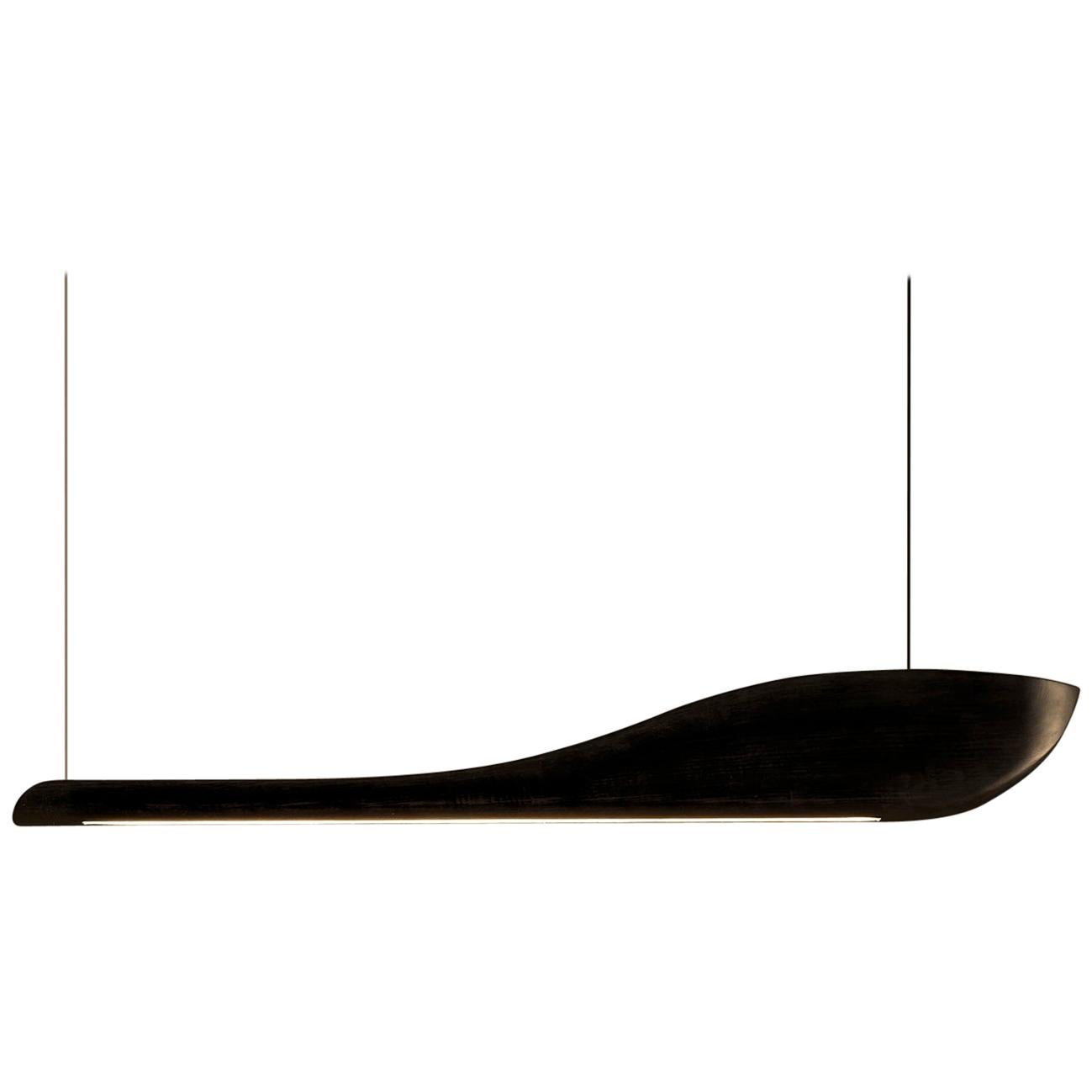 Vento Pendant Light by Marcos Amato in Solidwood, Carbonized, Limited Edition For Sale