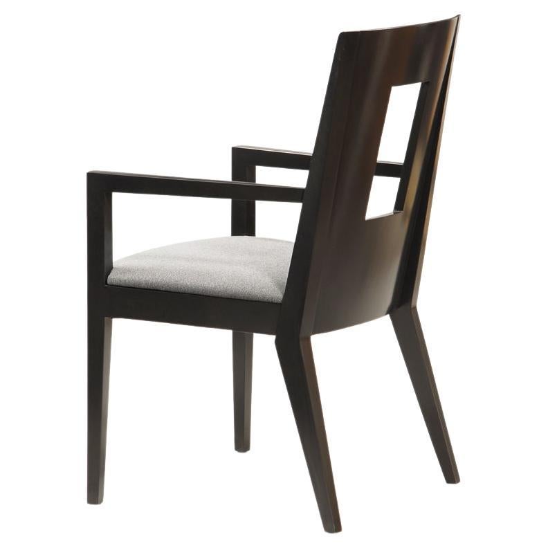 Ventra Arm Dining Chair with Expresso Maple with Cut Out in Back by Lee Weitzman For Sale
