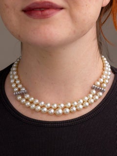 Ventrella of Rome, Pearl & Diamond Necklace