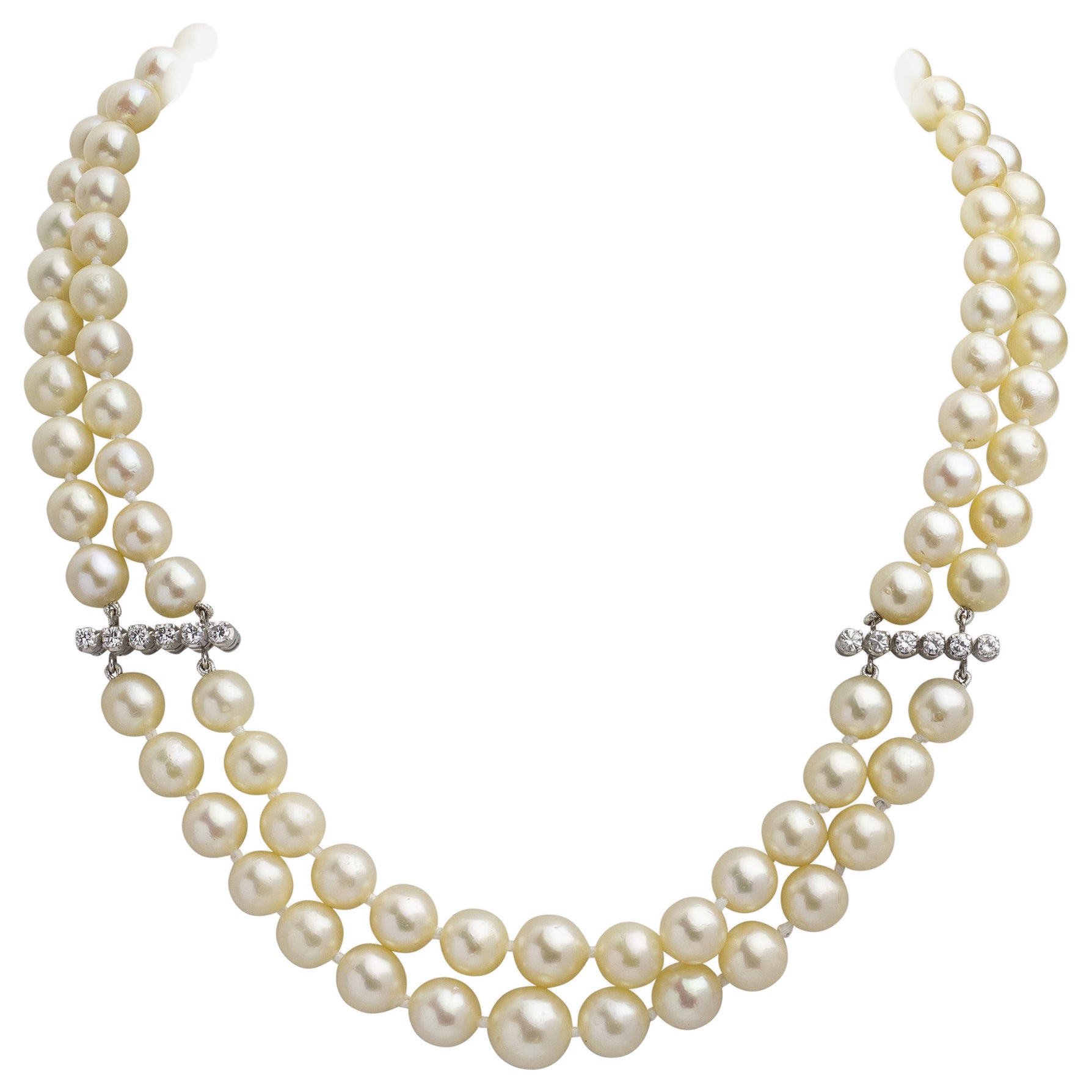 Ventrella di Roma, Collana di perle e diamanti in vendita