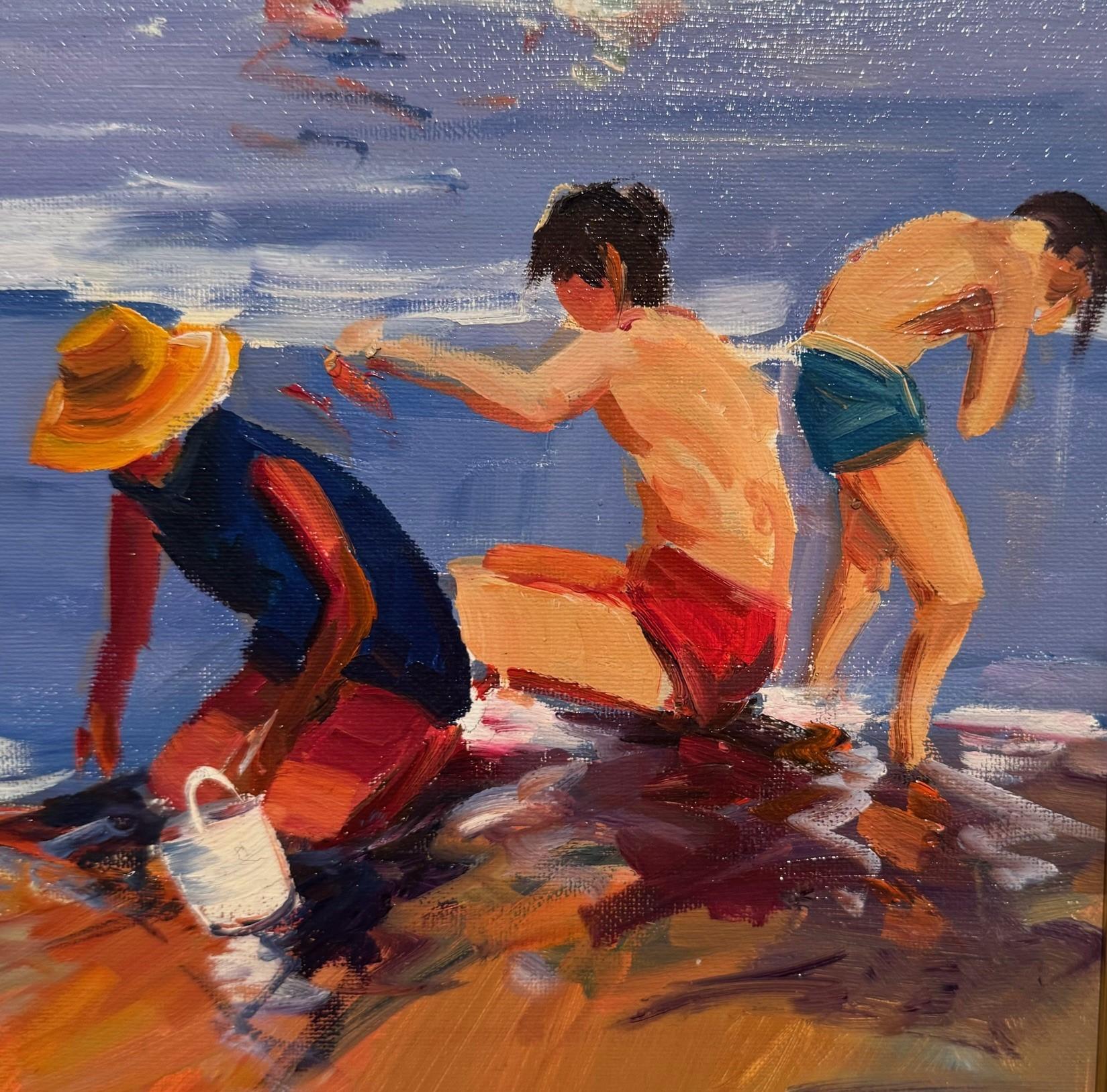 Samedi au soleil - Impressionnisme Painting par Ventura Diaz