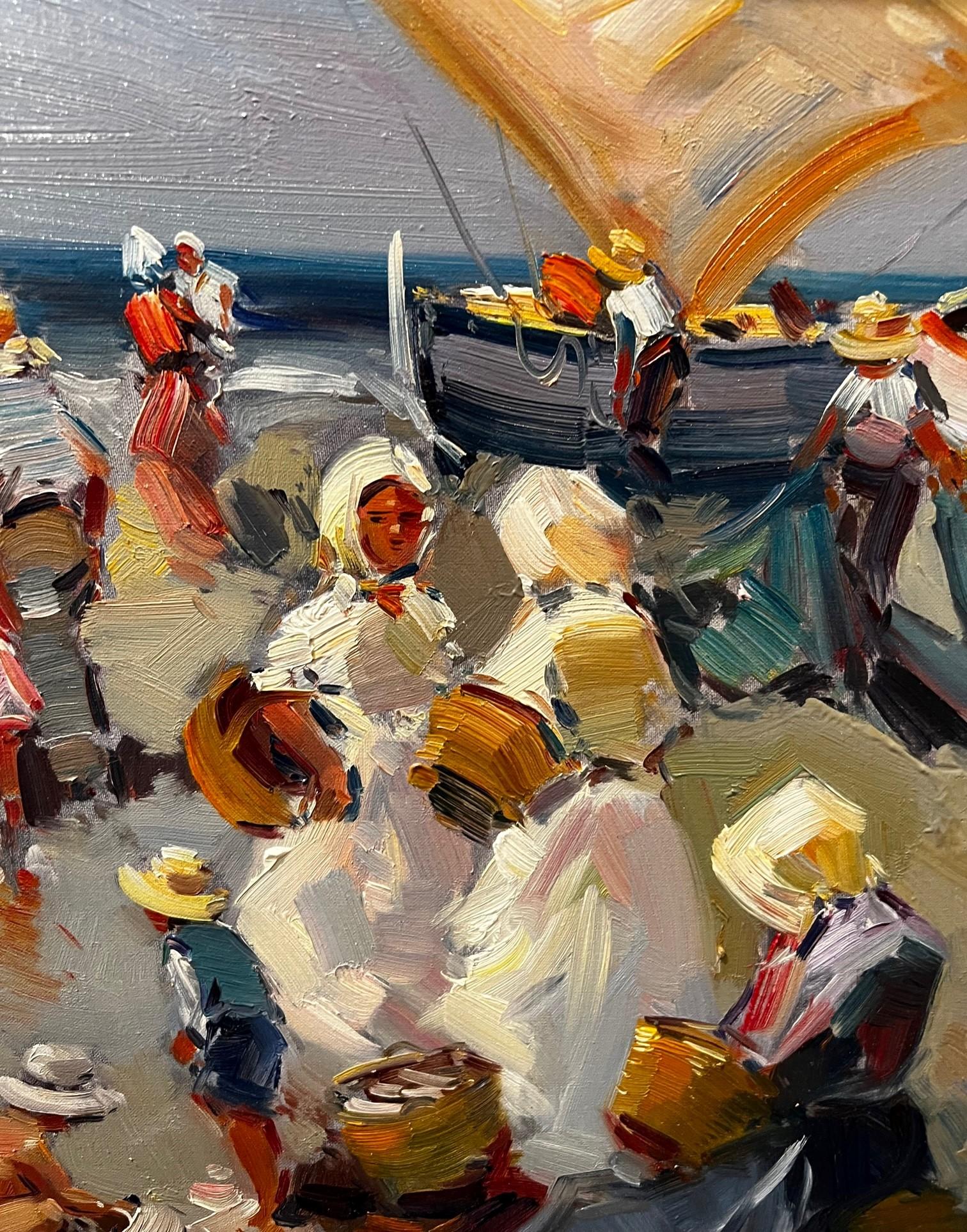 The Ocean's Harvest - Impressionist Painting by Ventura Diaz