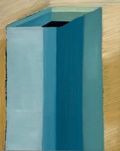 fish tank, blue color study, surreal skyscraper, oil painting, Vriesendorp